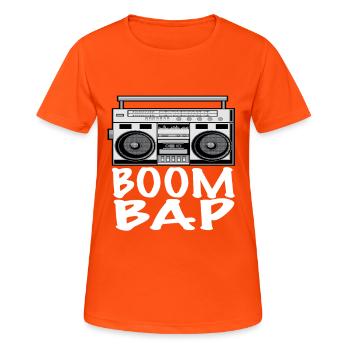 Hip Hop - Frauen T-Shirt atmungsaktiv - Neonorange - Vorne - AI Model Female 172 dark (172cm)
