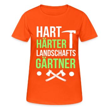 Gartenbau Landschaftsbauer Gärtner Garten Beruf - Frauen T-Shirt atmungsaktiv - Neonorange - Vorne - AI Model Female 172 dark (172cm)