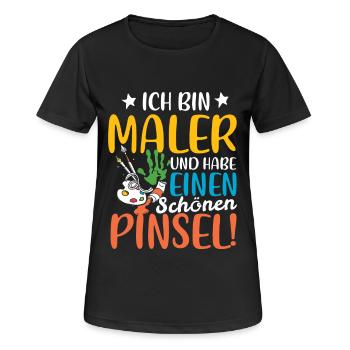 Painter brush artist painter saying gift - Women's Breathable T-Shirt - black - Front - AI Model Female 172 light (172cm)