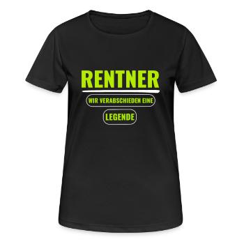 Rentner Ruhestand Rente Geschenk Weihnachten - Frauen T-Shirt atmungsaktiv - Schwarz - Vorne - AI Model Female 172 light (172cm)