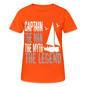 capitaine - T-shirt respirant Femme - orange néon - Devant - AI Model Female 172 dark (172cm)