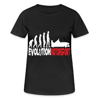 Motorsport Evolution Motorsport Rennwagen Rennauto - Frauen T-Shirt atmungsaktiv - Schwarz - Vorne - AI Model Female 172 light (172cm)
