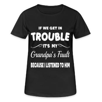 Problèmes culpabilité grand-père grand-père petite-fille petit-enfant - T-shirt respirant Femme - noir - Devant - AI Model Female 172 light (172cm)