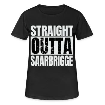 Saarland Saarbrigge Saarbrigger Saar - Frauen T-Shirt atmungsaktiv - Schwarz - Vorne - AI Model Female 172 light (172cm)