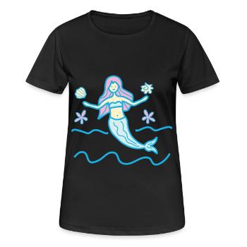 Sirène - T-shirt respirant Femme - noir - Devant - AI Model Female 172 light (172cm)