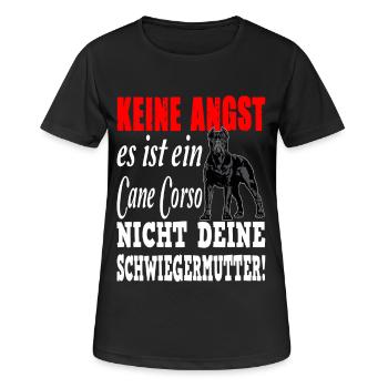 Cane Corso Angst Spruch Hund - Frauen T-Shirt atmungsaktiv - Schwarz - Vorne - AI Model Female 172 light (172cm)