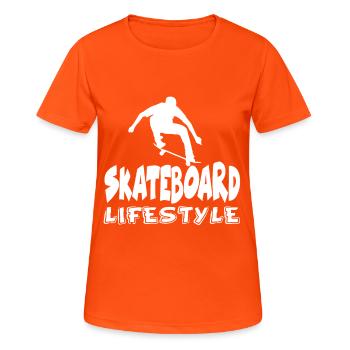 Skateboard kids - Women's Breathable T-Shirt - neon orange - Front - AI Model Female 172 dark (172cm)