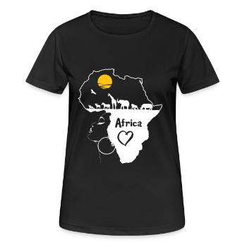 Afrique - T-shirt respirant Femme - noir - Devant - AI Model Female 172 light (172cm)