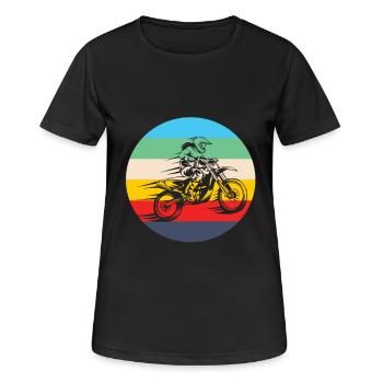 Motocross Motocross Damen Motocross Mädchen - Frauen T-Shirt atmungsaktiv - Schwarz - Vorne - AI Model Female 172 light (172cm)