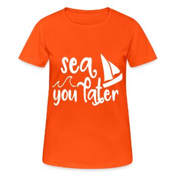 sailing - Women's Breathable T-Shirt - neon orange - Front - AI Model Female 172 dark (172cm)