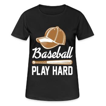 Joueur de baseball cadeau baseball baseball - T-shirt respirant Femme - noir - Devant - AI Model Female 172 light (172cm)