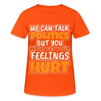 Politique - T-shirt respirant Femme - orange néon - Devant - AI Model Female 172 dark (172cm)
