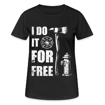 Pompiers - Pompiers volontaires - T-shirt respirant Femme - noir - Devant - AI Model Female 172 light (172cm)