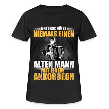 Akkordeon - Frauen T-Shirt atmungsaktiv - Schwarz - Vorne - AI Model Female 172 light (172cm)