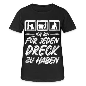 Müllmann / Für jeden Dreck zu haben / Müllabfuhr - Frauen T-Shirt atmungsaktiv - Schwarz - Vorne - AI Model Female 172 light (172cm)