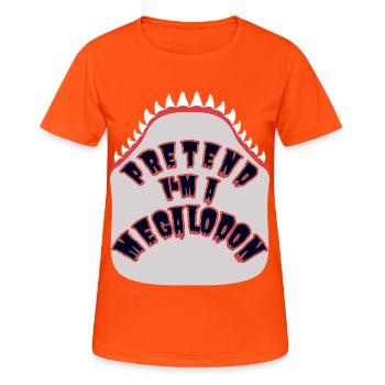 Pretend I'm a Megalodon – Hai-Kostüm - Frauen T-Shirt atmungsaktiv - Neonorange - Vorne - AI Model Female 172 dark (172cm)