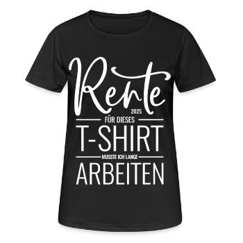 Rente 2025 T Shirt - Frauen T-Shirt atmungsaktiv - Schwarz - Vorne - AI Model Female 172 light (172cm)