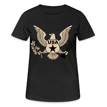 usa Armee 2 - Frauen T-Shirt atmungsaktiv - Schwarz - Vorne - AI Model Female 172 light (172cm)