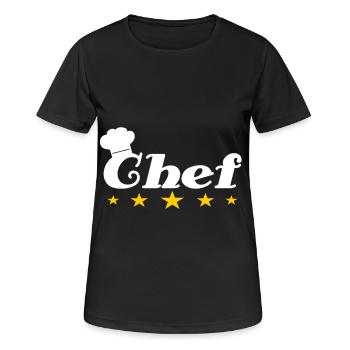 Chefkoch - Frauen T-Shirt atmungsaktiv - Schwarz - Vorne - AI Model Female 172 light (172cm)