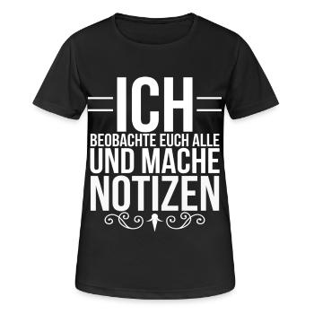 travail - T-shirt respirant Femme - noir - Devant - AI Model Female 172 light (172cm)