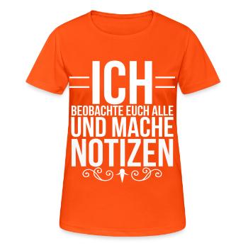 Arbeit - Frauen T-Shirt atmungsaktiv - Neonorange - Vorne - AI Model Female 172 dark (172cm)