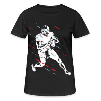 Football américain - T-shirt respirant Femme - noir - Devant - AI Model Female 172 light (172cm)