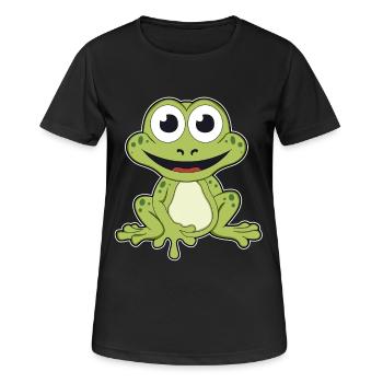 Frosch quark Tier Wildtier Natur Wald Frösche - Frauen T-Shirt atmungsaktiv - Schwarz - Vorne - AI Model Female 172 light (172cm)