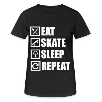 patin - T-shirt respirant Femme - noir - Devant - AI Model Female 172 light (172cm)