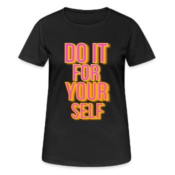 Mots de motivation - T-shirt respirant Femme - noir - Devant - AI Model Female 172 light (172cm)