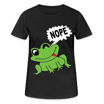 Frosch Froschkönig Frösche Quark Tier Froschkopf - Frauen T-Shirt atmungsaktiv - Schwarz - Vorne - AI Model Female 172 light (172cm)