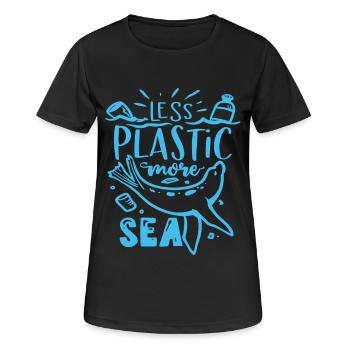 Umwelt - Frauen T-Shirt atmungsaktiv - Schwarz - Vorne - AI Model Female 172 light (172cm)