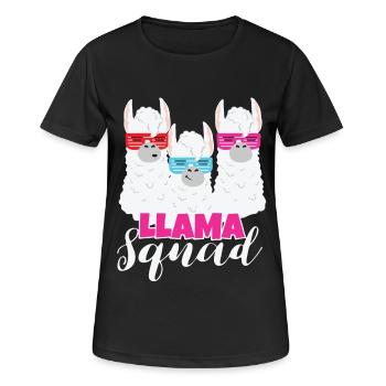 Lama Lama Squad Lama und Alpakas Alpaka - Frauen T-Shirt atmungsaktiv - Schwarz - Vorne - AI Model Female 172 light (172cm)