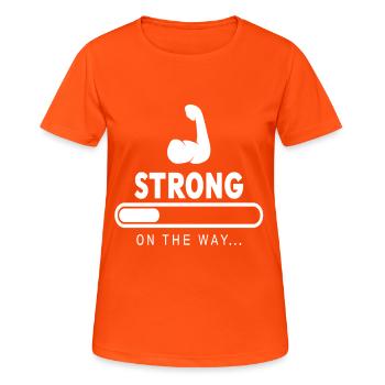 Weight training accessories - Women's Breathable T-Shirt - neon orange - Front - AI Model Female 172 dark (172cm)