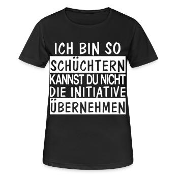 Schüchtern Single Flirt Kennenlernen - Frauen T-Shirt atmungsaktiv - Schwarz - Vorne - AI Model Female 172 light (172cm)