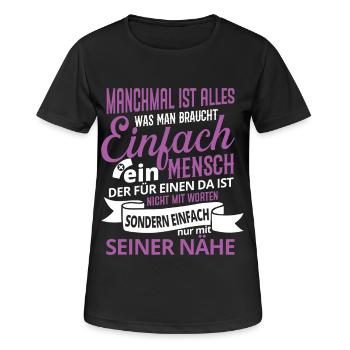 Senior Caregiver Engel Nursing Care Nursing Home - Women's Breathable T-Shirt - black - Front - AI Model Female 172 light (172cm)