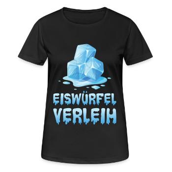 Eiwürfel Verleih Vermietung Eis Eismaschine - Frauen T-Shirt atmungsaktiv - Schwarz - Vorne - AI Model Female 172 light (172cm)