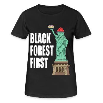 Première conception de la Forêt-Noire - T-shirt respirant Femme - noir - Devant - AI Model Female 172 light (172cm)