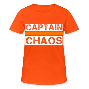 Capitaine chaos - T-shirt respirant Femme - orange néon - Devant - AI Model Female 172 dark (172cm)