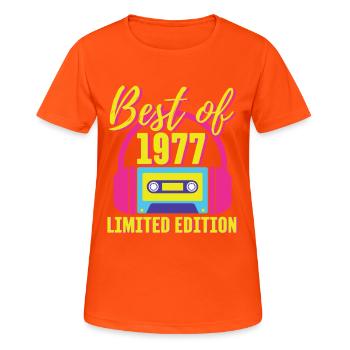 46th Birthday Best of 1977 Cassette Tape Retro 80s - Women's Breathable T-Shirt - neon orange - Front - AI Model Female 172 dark (172cm)