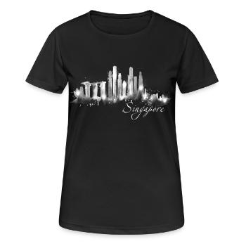 Singapore Skyline Silhouette Asia I Love Singapore - Women's Breathable T-Shirt - black - Front - AI Model Female 172 light (172cm)