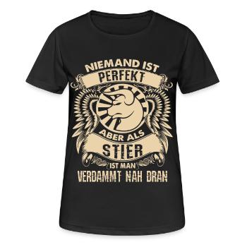 Taurus - signe du zodiaque est parfait - T-shirt respirant Femme - noir - Devant - AI Model Female 172 light (172cm)