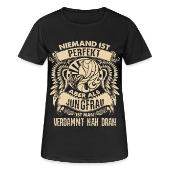 Signe du zodiaque vierge - est parfait - DE - T-shirt respirant Femme - noir - Devant - AI Model Female 172 light (172cm)