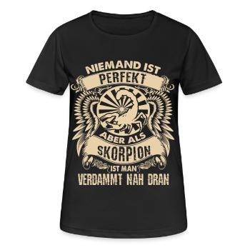 Signe du zodiaque Scorpion - est parfait - DE - T-shirt respirant Femme - noir - Devant - AI Model Female 172 light (172cm)