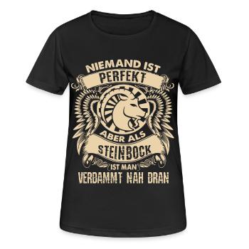 Signe du zodiaque Capricorne - est parfait - DE - T-shirt respirant Femme - noir - Devant - AI Model Female 172 light (172cm)
