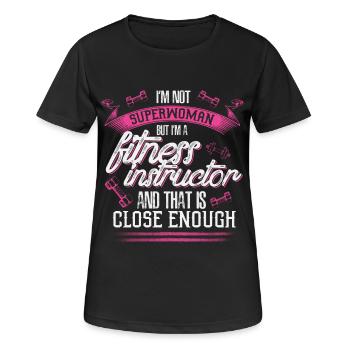 Fitness Instructor - EN - Frauen T-Shirt atmungsaktiv - Schwarz - Vorne - AI Model Female 172 light (172cm)