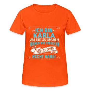 KARLA - Frauen T-Shirt atmungsaktiv - Neonorange - Vorne - AI Model Female 172 dark (172cm)