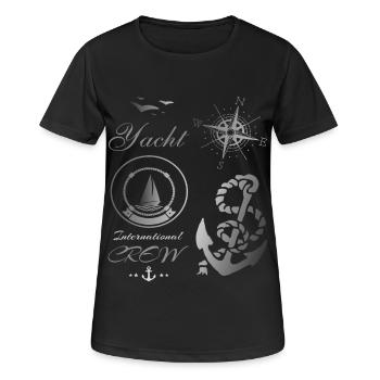 Segelschiffe - Frauen T-Shirt atmungsaktiv - Schwarz - Vorne - AI Model Female 172 light (172cm)
