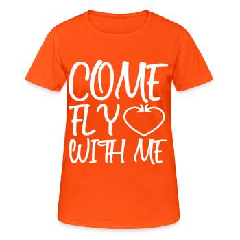 plane - Women's Breathable T-Shirt - neon orange - Front - AI Model Female 172 dark (172cm)