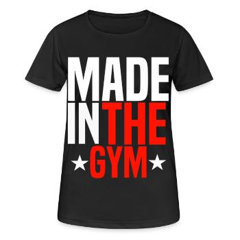 Gym - Frauen T-Shirt atmungsaktiv - Schwarz - Vorne - AI Model Female 172 light (172cm)
