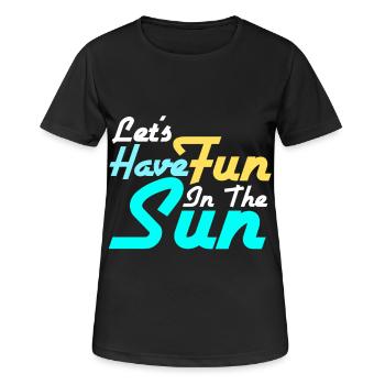 Sonne - Frauen T-Shirt atmungsaktiv - Schwarz - Vorne - AI Model Female 172 light (172cm)